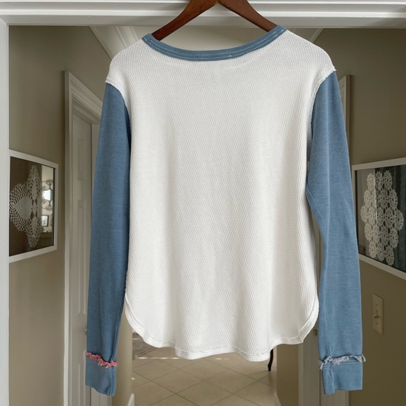Free People We The Free Lone Star Patchwork Long Sleeve Thermal Top Small - Picture 4 of 12